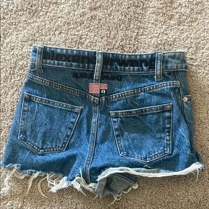 Alexander Wang Blue Jean Shorts Distressed Frayed Hem